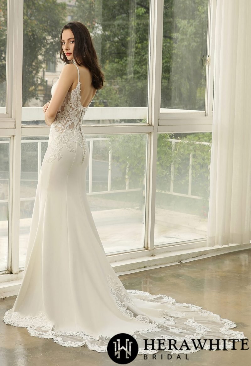 Robe de Mariée Sirène Dos Dentelle – Image 4