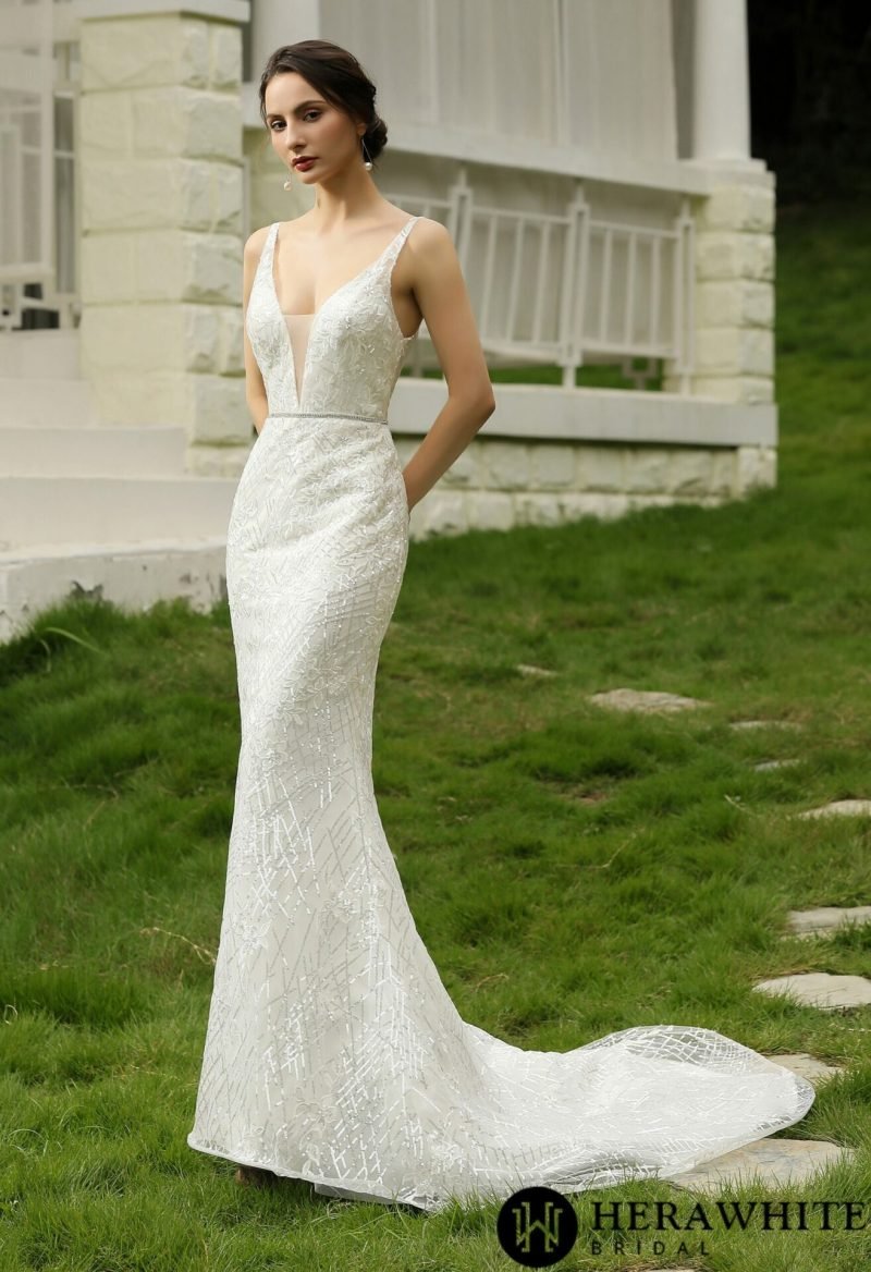 Robe De Mariée Sirène Pailleté – Image 4