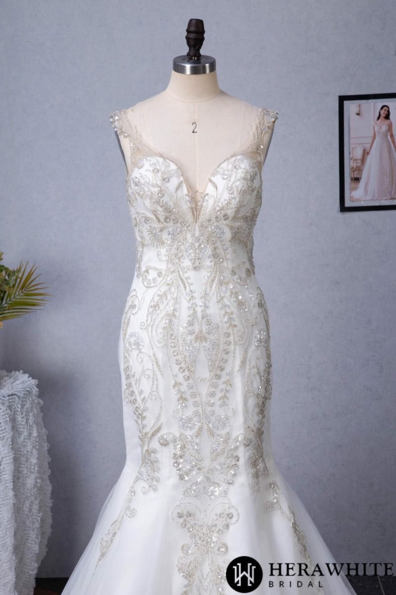 Robe De Mariée Sirène Avec Perles – Image 7