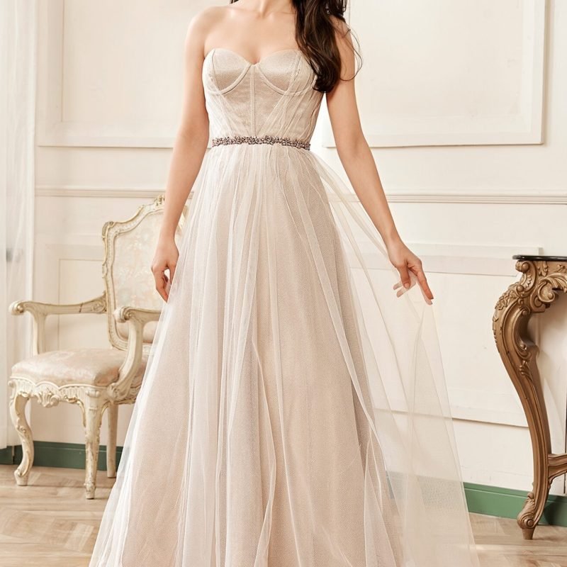 Robe De Mariée Bustier Rose Nude