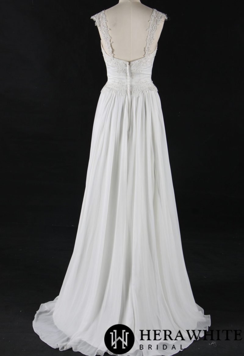 Robe De Mariée Simple En Mousseline – Image 6