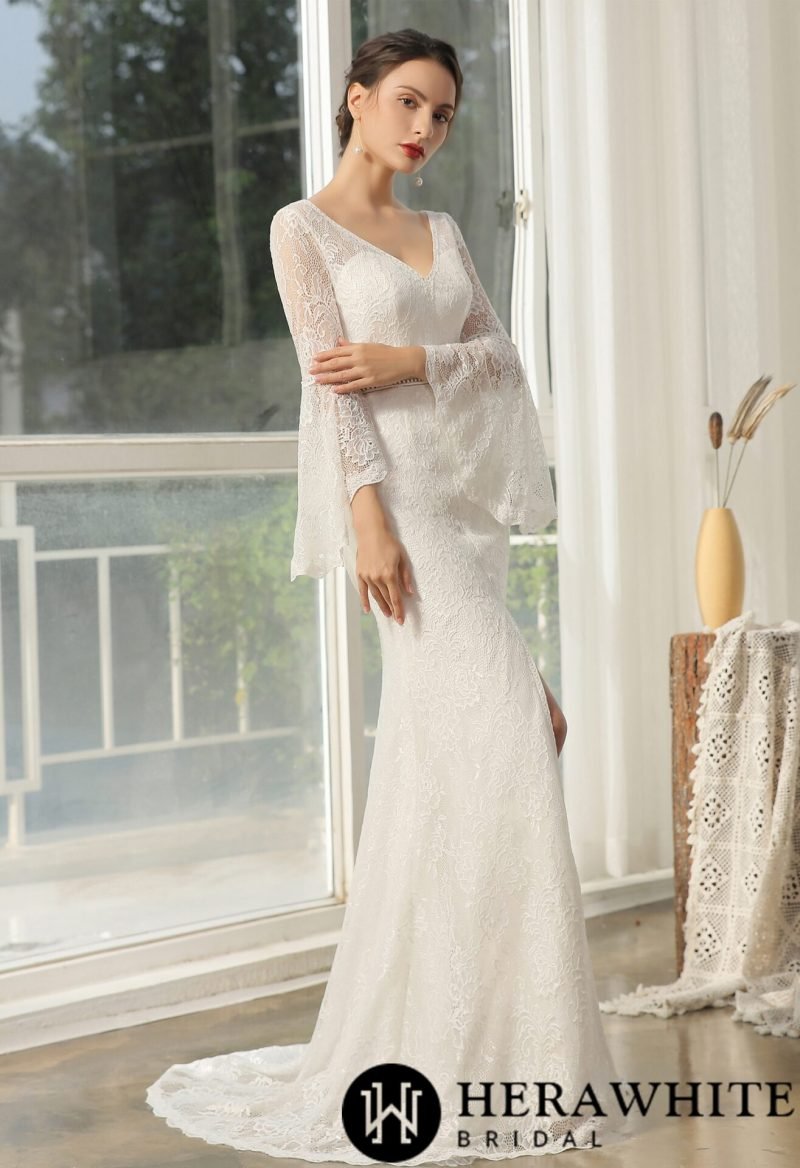 Robe De Mariée Bohème Fendue – Image 5