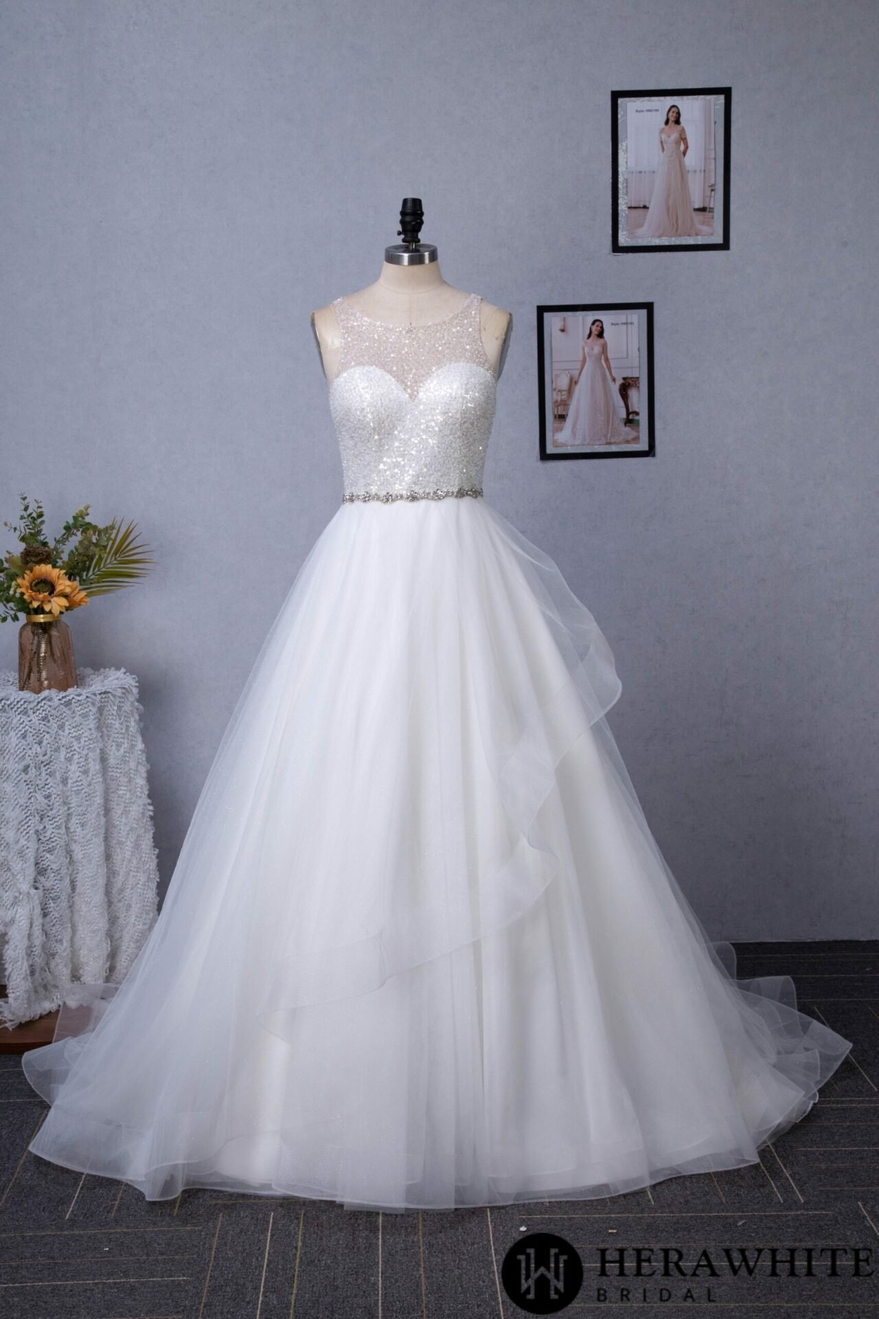 1d959cbea5 scaled 1 | Robes de Mariée | Comtesse Mariage Robe De Mariée Princesse A Sequins – Image 6