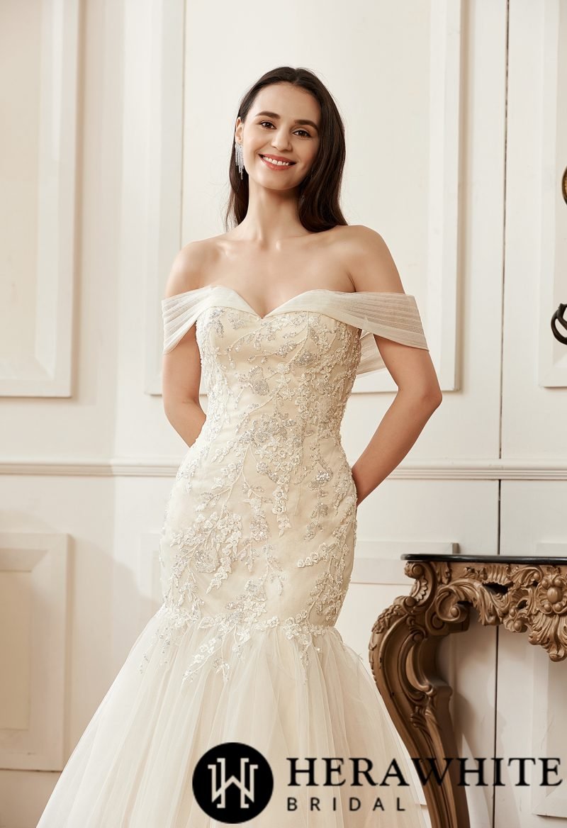 Robe de Mariée Sirène Broderies Florales – Image 3