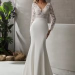 Robe De Mariée Sirène Manches En Dentelle