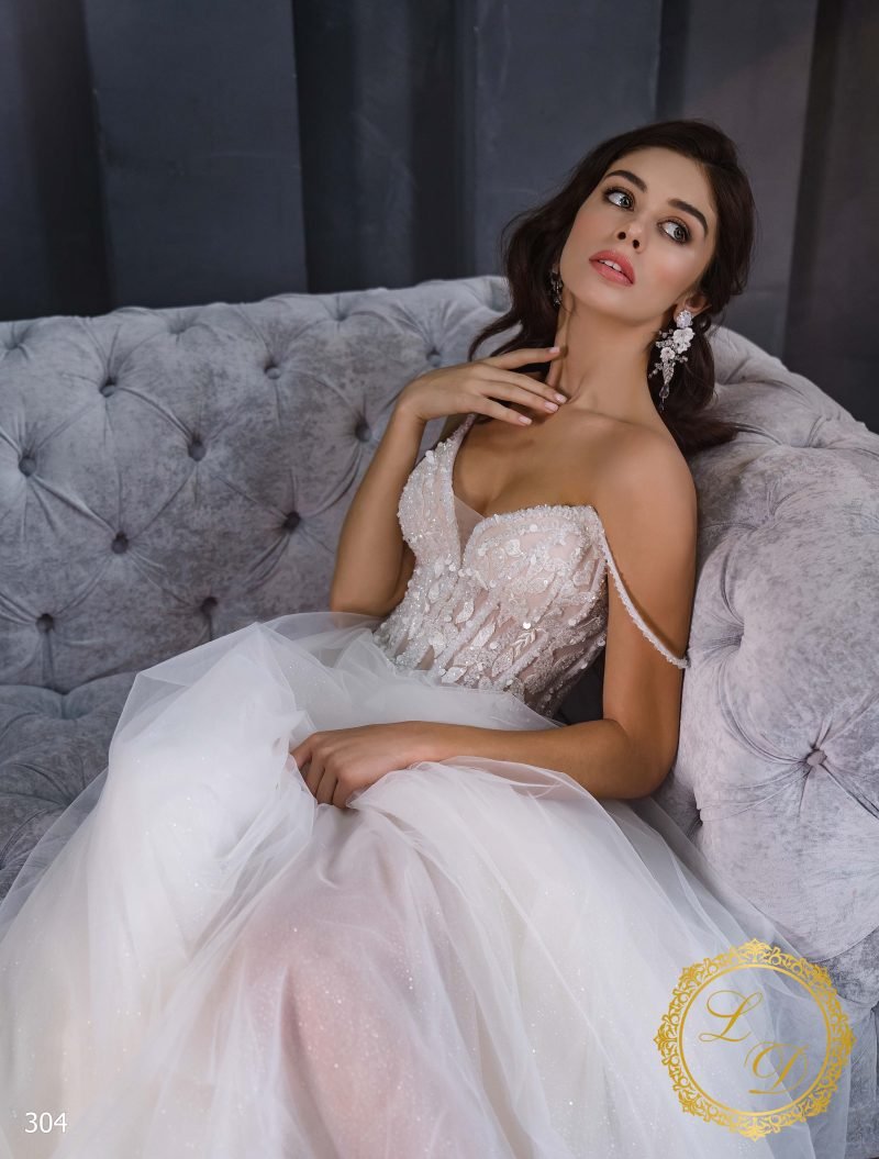 Robe De Mariée Princesse Scintillante Et Jupe Tulle – Image 2