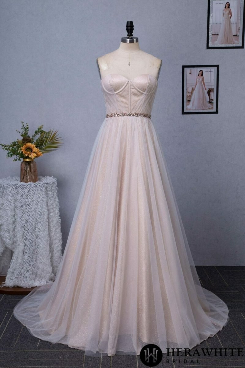 Robe De Mariée Bustier Rose Nude – Image 6