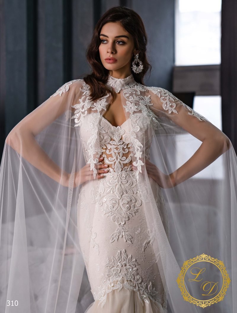 Robe De Mariée Sirène Avec Cape – Image 2