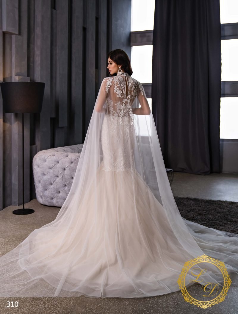 Robe De Mariée Sirène Avec Cape – Image 3