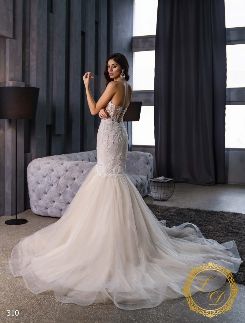 Robe De Mariée Sirène Avec Cape – Image 4
