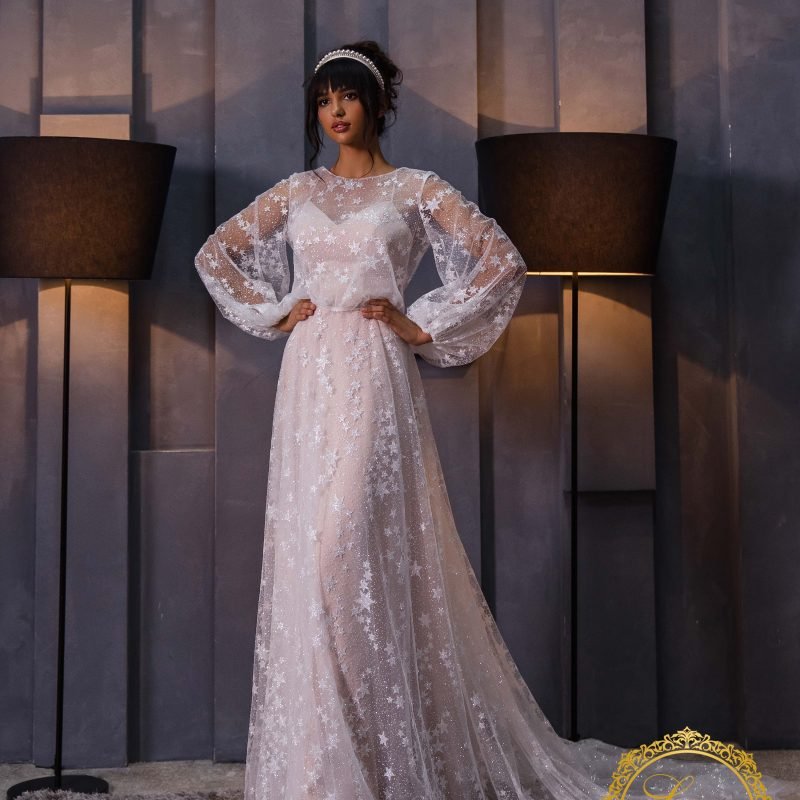 Robe De Mariée Simple Etoilée