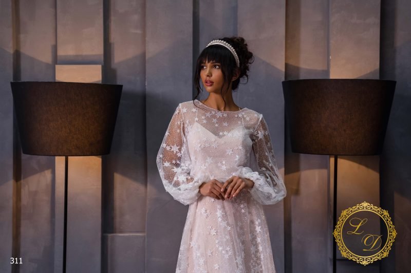 Robe De Mariée Simple Etoilée – Image 2