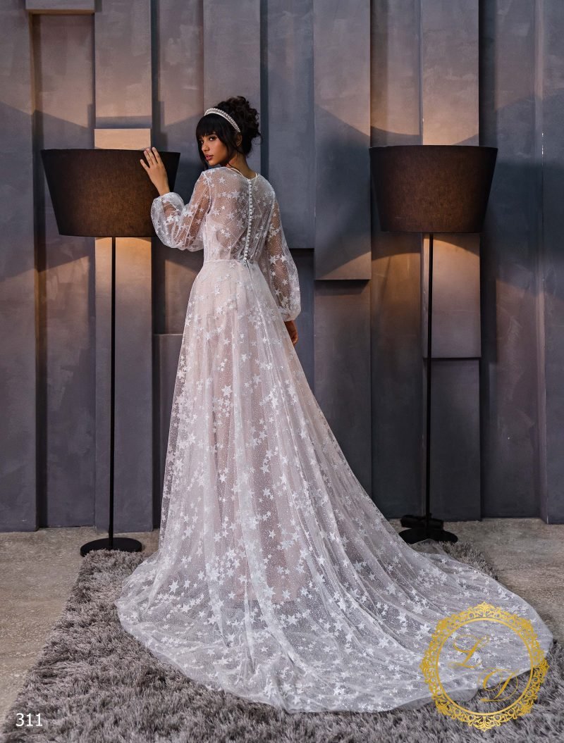 Robe De Mariée Simple Etoilée – Image 3