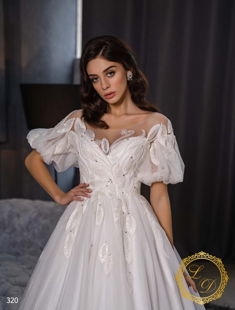 Robe De Mariée Princesse Manches Bouffantes – Image 2
