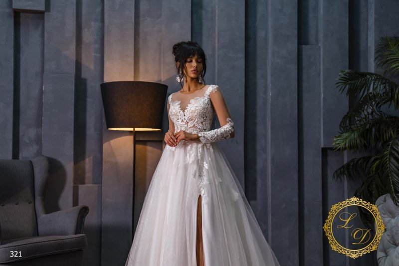 Robe De Mariée Princesse Scintillante Appliques Florales – Image 2