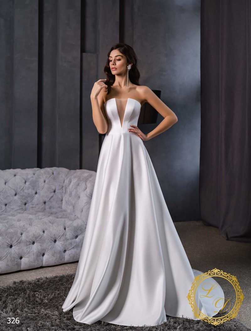 Robe De Mariée Satiné Col V Chic