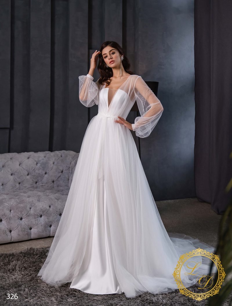 Robe De Mariée Satiné Col V Chic – Image 2