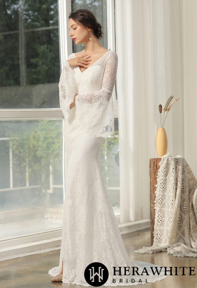Robe De Mariée Bohème Fendue – Image 3