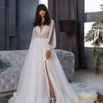 Robe De Mariée Manches Et Jupe Fendues