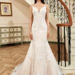 Robe De Mariée Sirène Rose Poudré