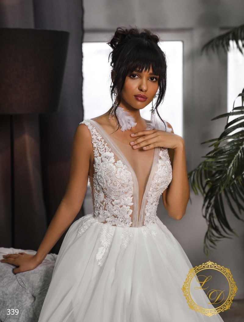 Robe De Mariée Dentelle Transparente Blanche – Image 2