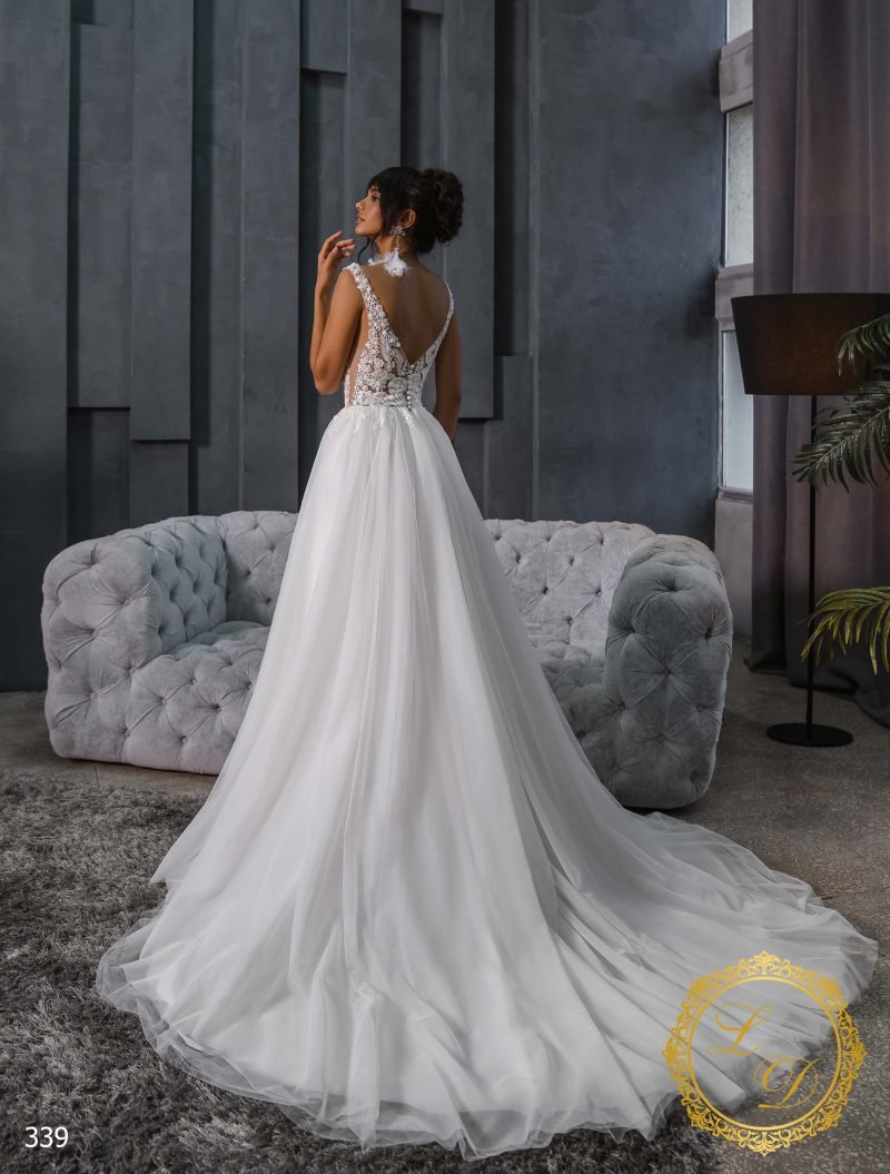 Robe De Mariée Dentelle Transparente Blanche – Image 3