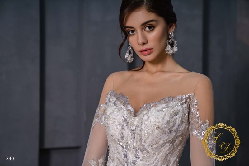 Robe De Mariée Princesse Manches Fendues Blanche – Image 3