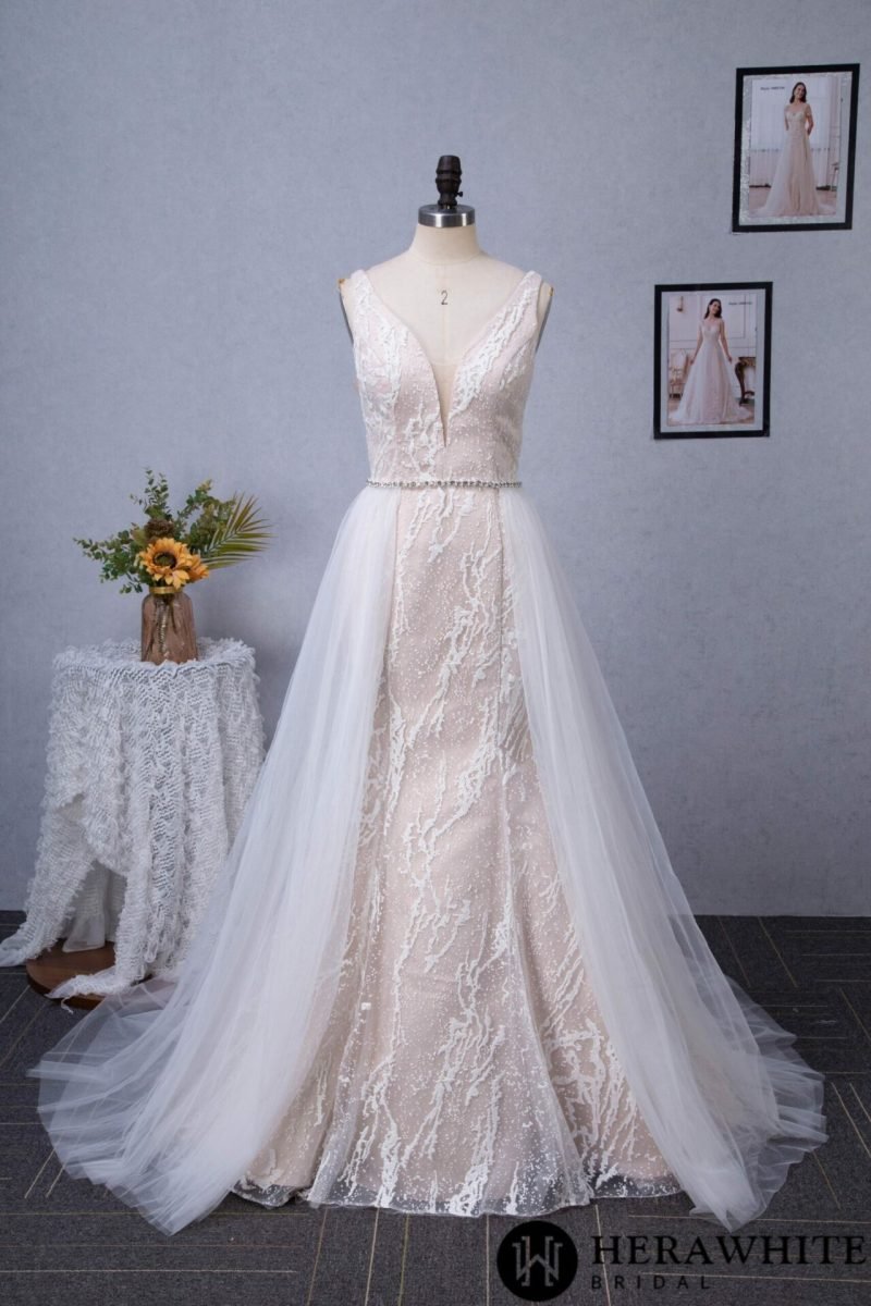 Robe De Mariée Trompette Col V – Image 6