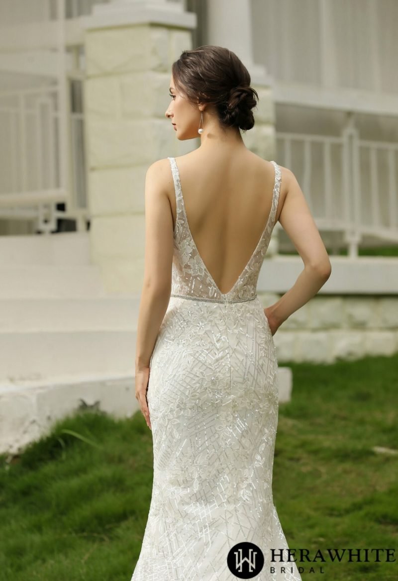 Robe De Mariée Sirène Pailleté – Image 6