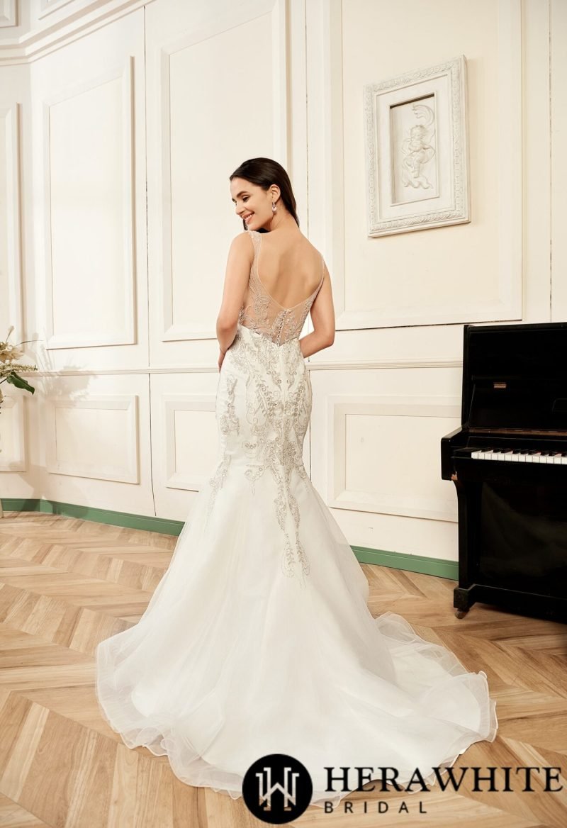 Robe De Mariée Sirène Avec Perles – Image 5