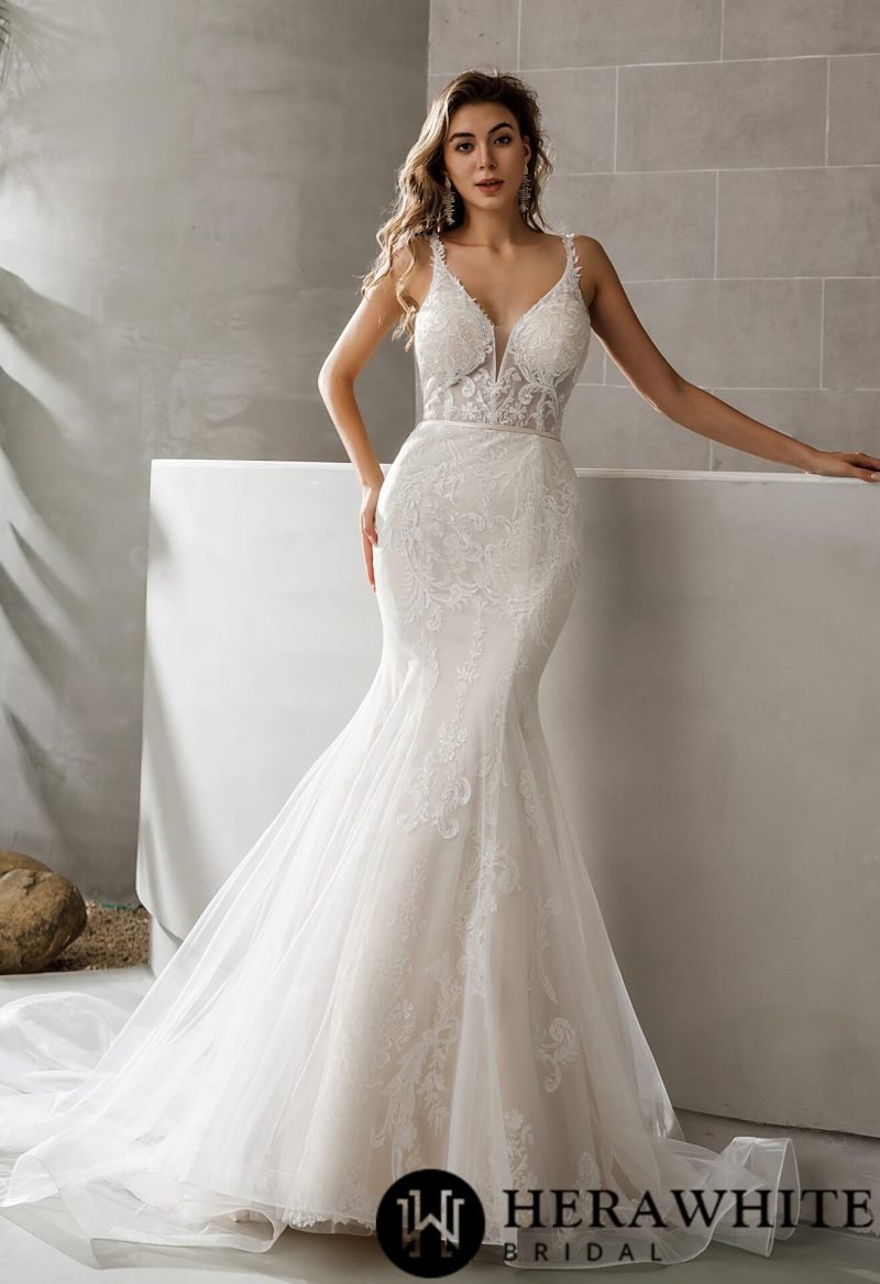 Robe De Mariée Sirène A Longue Traîne