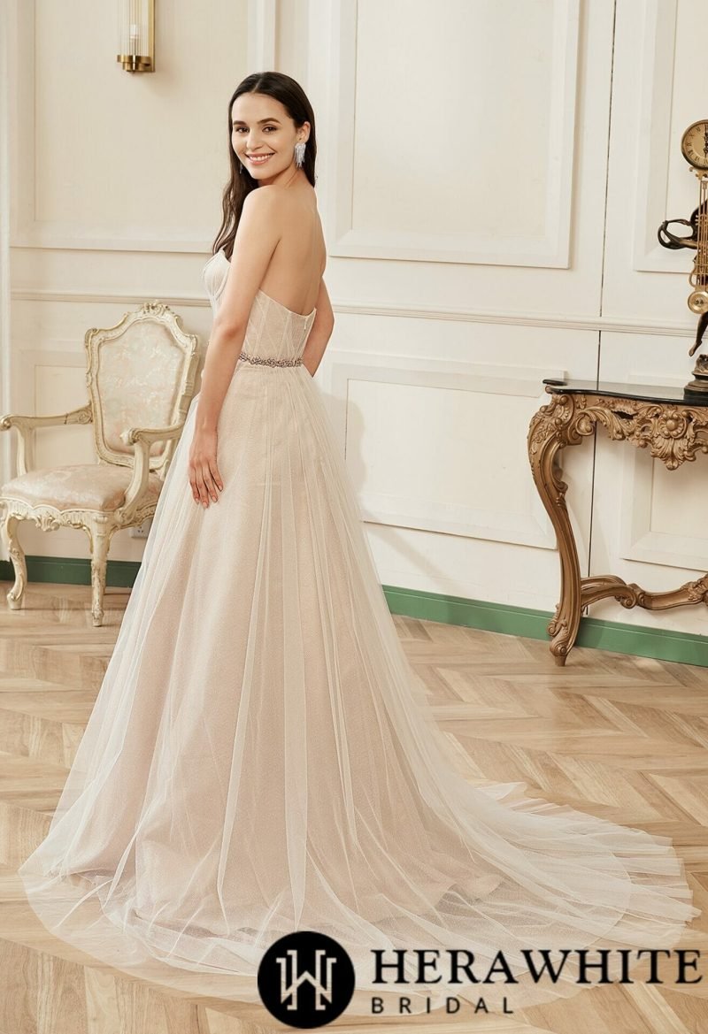 Robe De Mariée Bustier Rose Nude – Image 5