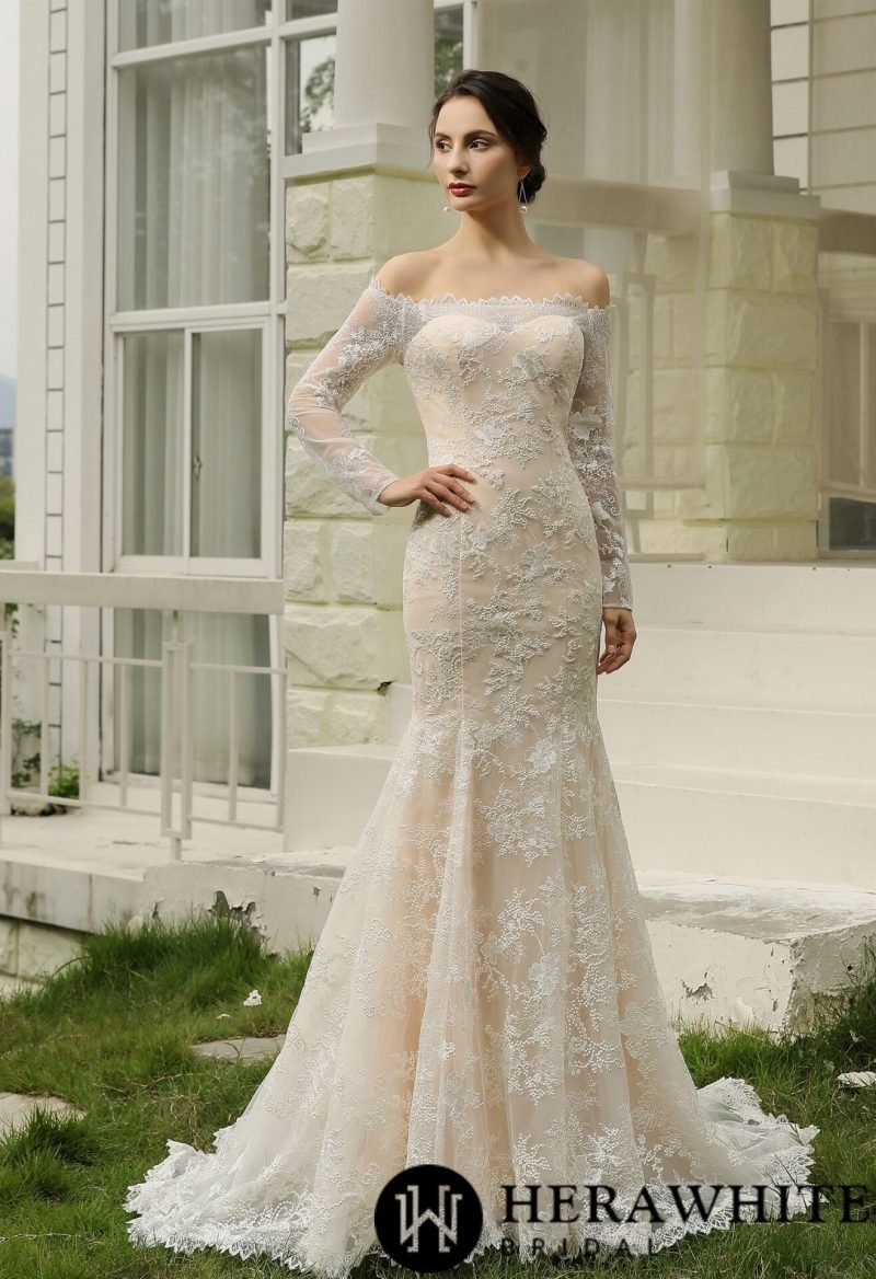 Robe De Mariée Sirène A Manches Longues – Image 3