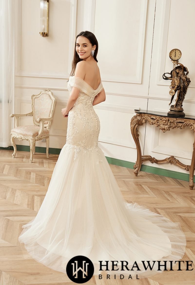Robe de Mariée Sirène Broderies Florales – Image 5