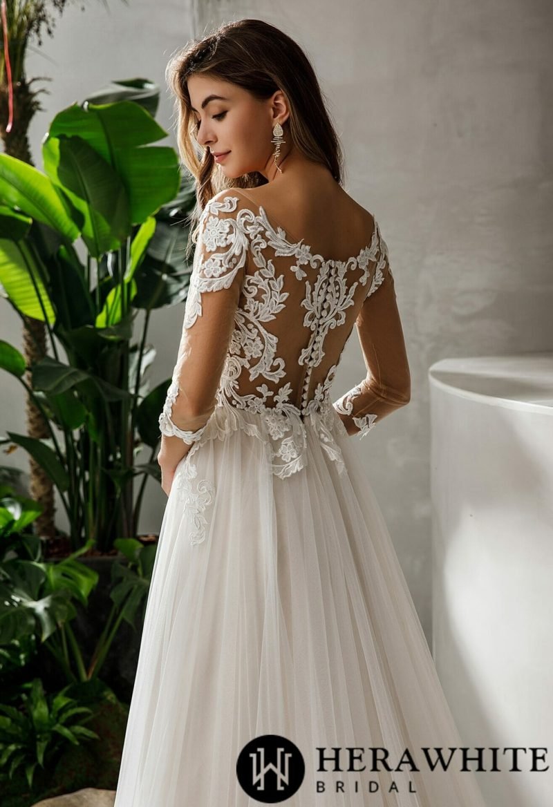 Robe De Mariée Florale Ligne A – Image 5