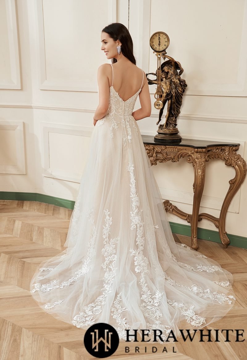 Robe De Mariée Col V Florale – Image 5