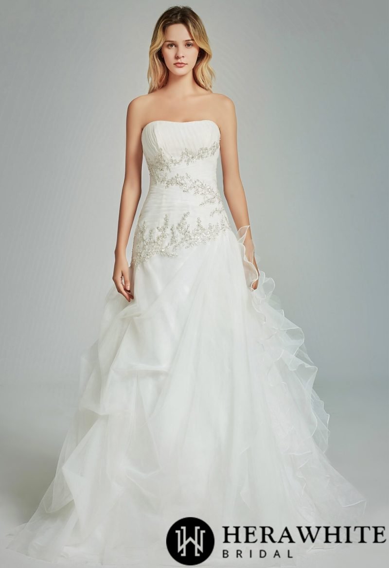Robe De Mariée Pincesse Florale Aves Perles