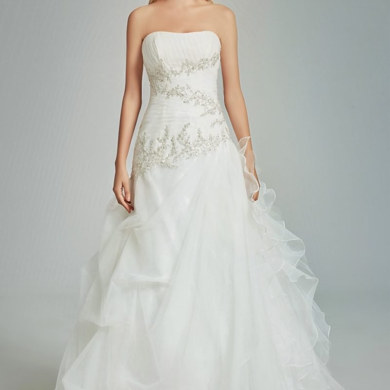 Robe De Mariée Pincesse Florale Aves Perles