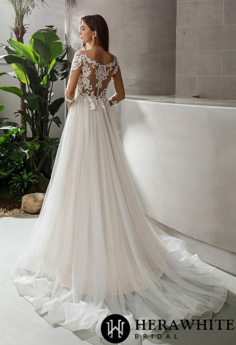 Robe De Mariée Florale Ligne A – Image 6