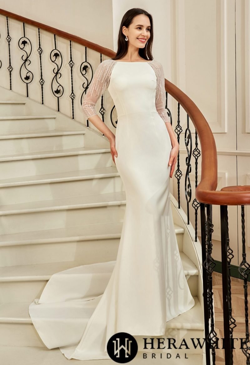 Robe De Mariée Sirène Manche 3 4