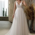 Robe De Mariée Florale Avec Perles