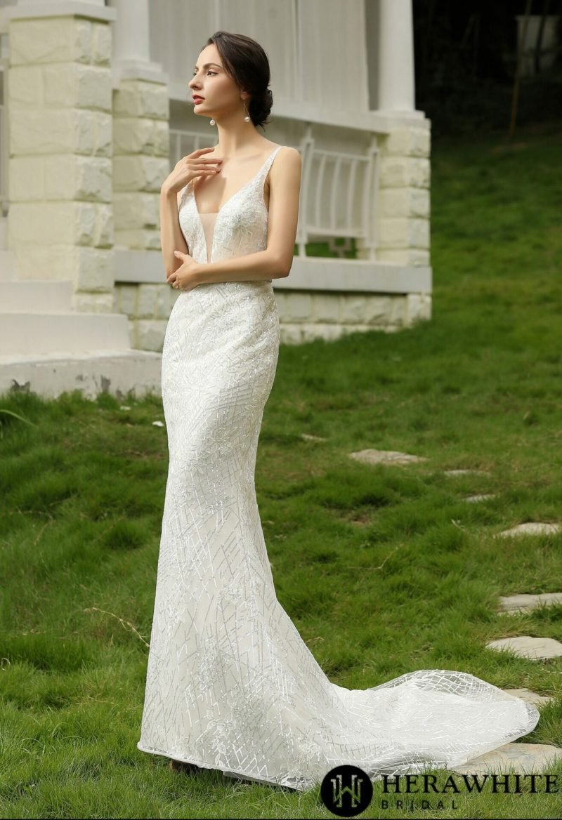 Robe De Mariée Sirène Pailleté – Image 5