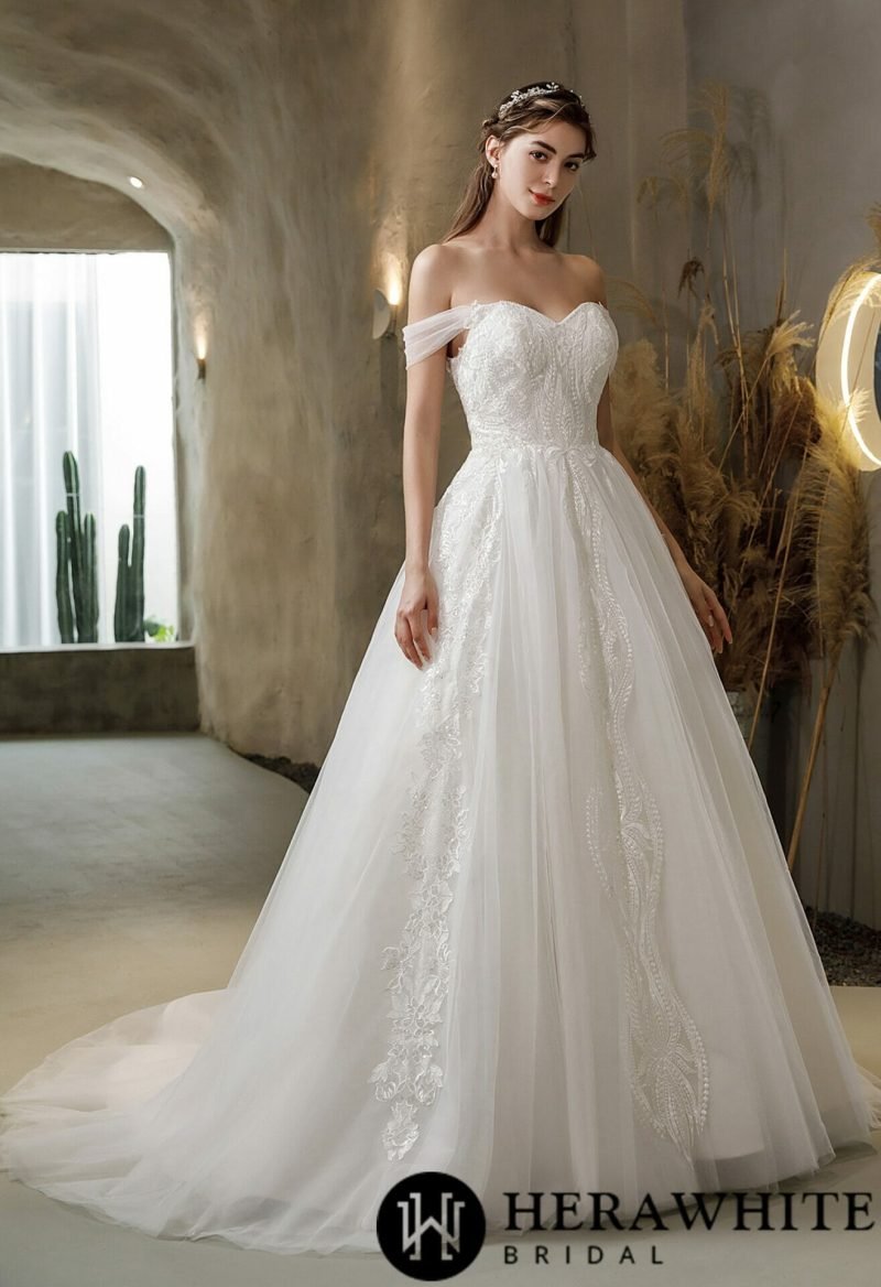 Robe De Mariée Princesse Manches Tombantes – Image 4
