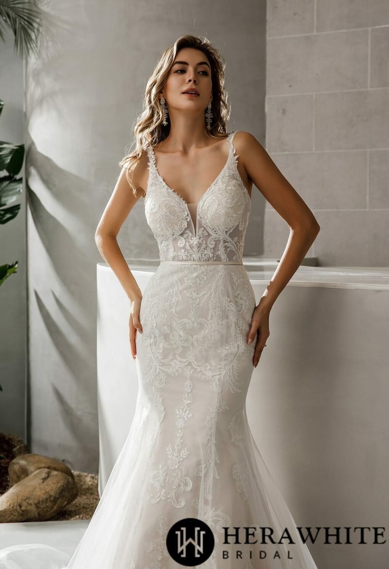Robe De Mariée Sirène A Longue Traîne – Image 3