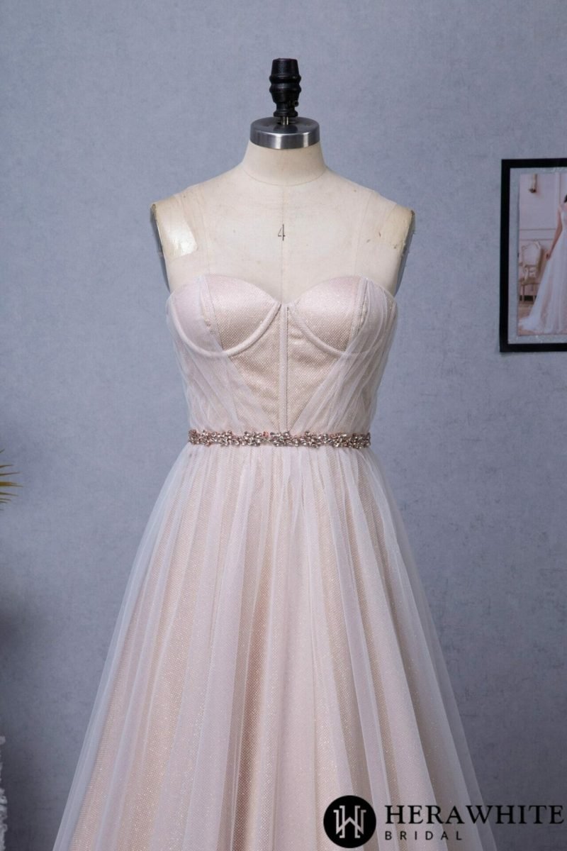 Robe De Mariée Bustier Rose Nude – Image 7
