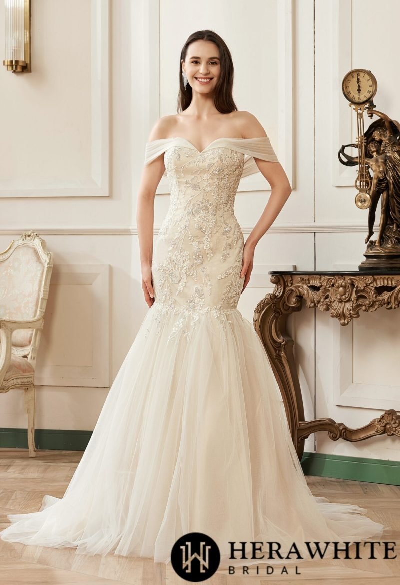 Robe de Mariée Sirène Broderies Florales – Image 2