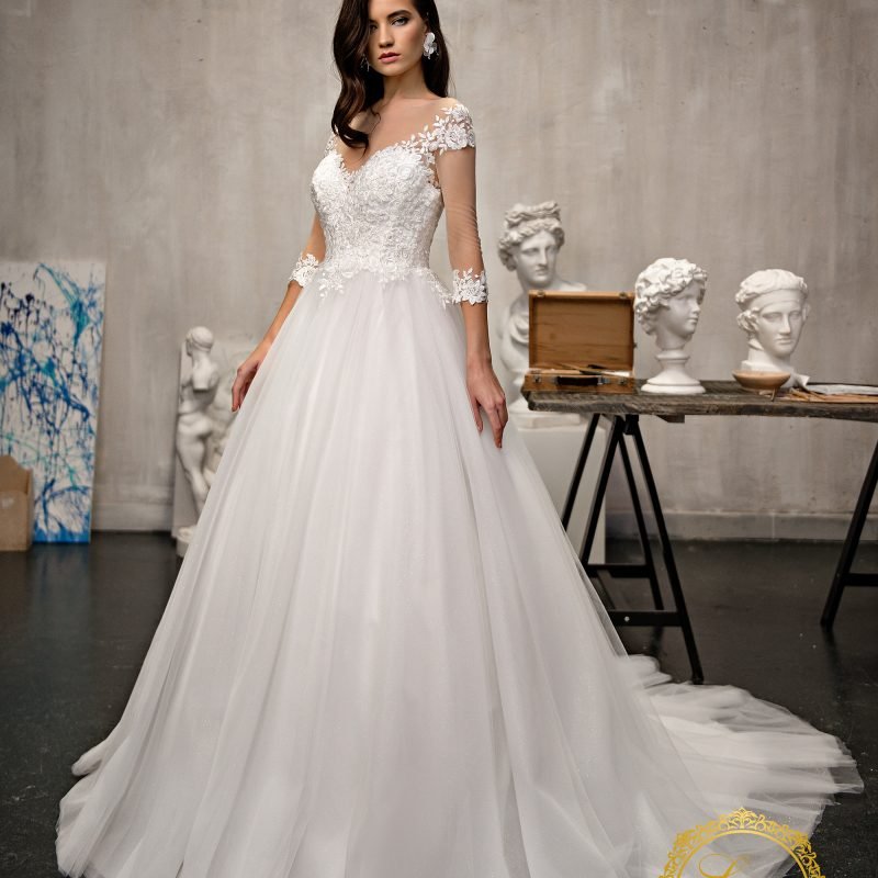 Robe De Mariée Princesse Dentelle Florale Chic