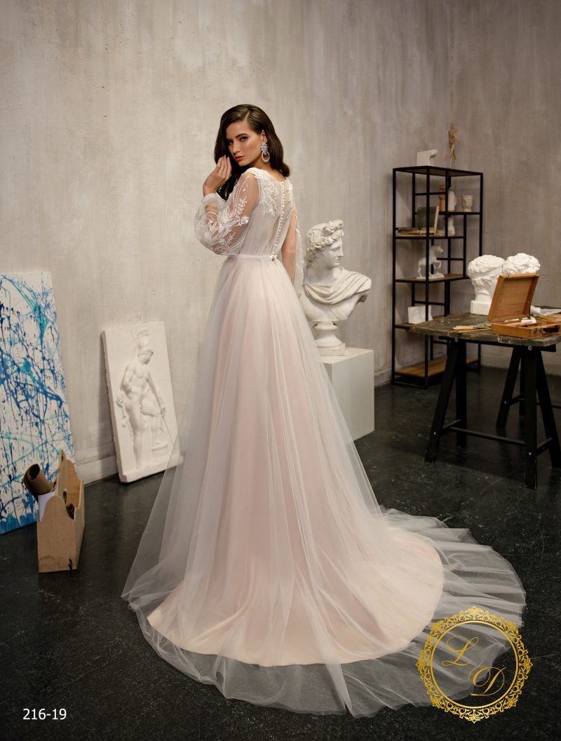 Robe De Mariée Satin Rosé Avec Robe En Tulle Ajoutable – Image 3