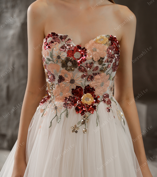 RDM originale A Fleurs zoom | Robes de Mariée | Comtesse Mariage