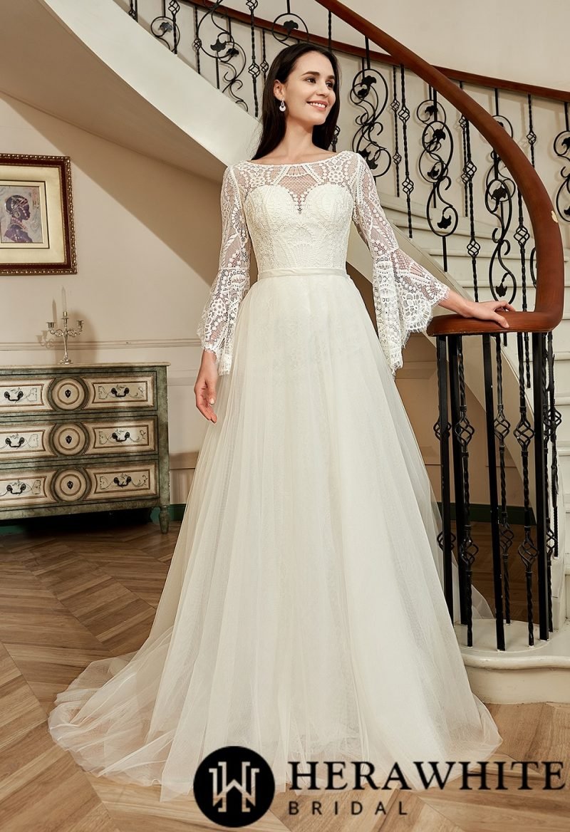 Robe De Mariée Blanche Dentelle – Image 3